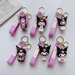 6 Styles Sanrio Kuromi Cartoon PVC Anime Figures Keychain