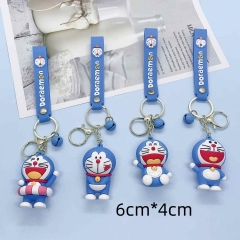 4 Styles Doraemon Cartoon PVC Anime Figures Keychain