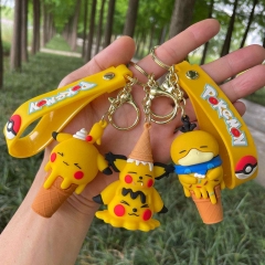 7 Styles Pokemon Cartoon PVC Anime Figures Keychain