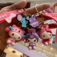 5 Styles Sanrio My Melody Kuromi Cinnamoroll Cartoon PVC Anime Figures Keychain