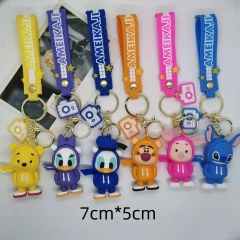 10 Styles Mickey Minnie Mouse Cartoon PVC Anime Figures Keychain