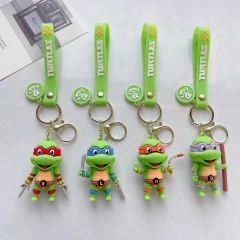 4 Styles Teenage Mutant Ninja Turtles Cartoon PVC Anime Figures Keychain