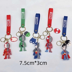 5 Styles Superhero Movie Iron Man Cartoon PVC Anime Figures Keychain