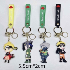 4 Styles Naruto Cartoon PVC Anime Figures Keychain