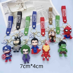 8 Styles League of Legends Captain America Spider-Man Cartoon PVC Anime Figures Keychain