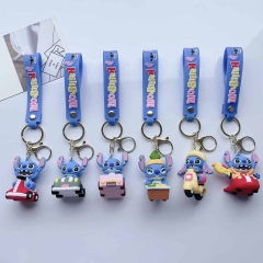 6 Styles Lilo & Stitch Cartoon PVC Anime Figures Keychain
