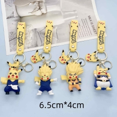 4 Styles Pokemon Cartoon PVC Anime Figures Keychain