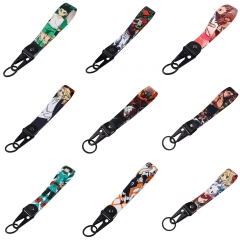 15 Styles My Hero Academia JoJo's Bizarre Adventure Cartoon Woven Label Anime Lanyard Keychain