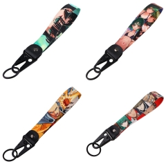 5 Styles One Punch Man Woven Label Anime Lanyard Keychain