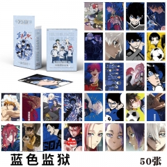 50PCS/SET Blue Lock Cartoon Anime Paper Lomo Card Set