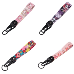 5 Styles Sanrio Hello Kitty My Melody Kuromi Woven Label Anime Lanyard Keychain