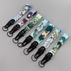 11 Styles Genshin Impact Cartoon Woven Label Anime Lanyard Keychain