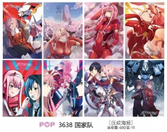 8PCS/SET  DARLING in the FRANXX Printing Anime Paper Poster