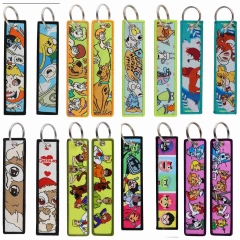 10 Styles The Simpsons Cartoon Woven Label Anime Lanyard Keychain