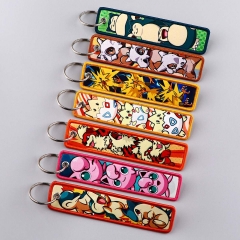 10 Styles Pokemon Woven Label Anime Lanyard Keychain