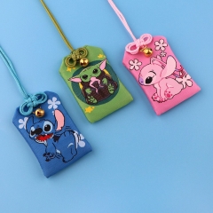 6 Styles Lilo & Stitch Cartoon Woven Label Anime Safe Blessing Bag Pendant