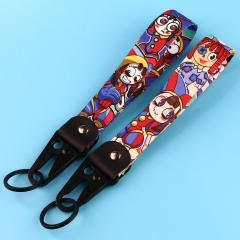 2 Styles The Amazing Digital Circus Woven Label Anime Lanyard Keychain