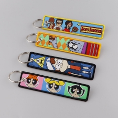 12 Styles Rick and Morty Woven Label Anime Lanyard Keychain