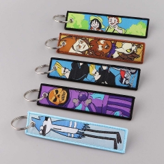 12 Styles Woven Label Anime Lanyard Keychain