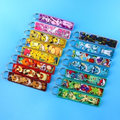 17 Styles Pokemon Woven Label Anime Lanyard Keychain