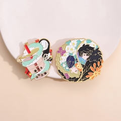 2 Styles Spirited Away Milk Tea Boba Anime Alloy Pin Brooch