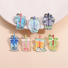 6 Styles Demon Slayer: Kimetsu no Yaiba Milk Tea Boba Anime Alloy Pin Brooch