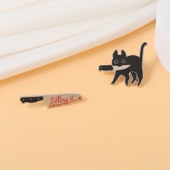 2 Styles The Black Cat Anime Alloy Pin Brooch