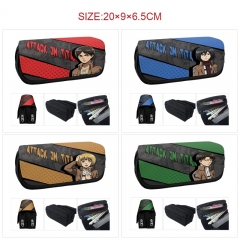 6 Styles Attack on Titan/Shingeki No Kyojin Cartoon PU Zipper Anime Pencil Bag