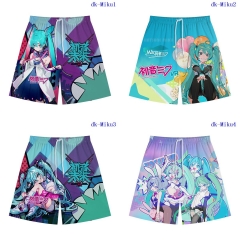 6 Styles Hatsune Miku Cosplay Color Printing Anime Pants Shorts