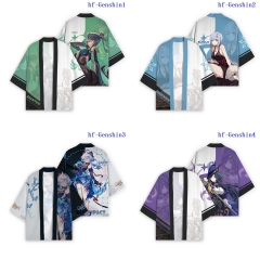 5 Styles Genshin Impact Cosplay Anime Kimono T-shirt