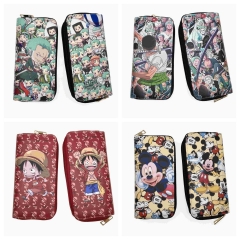 5 Styles One Piece Mickey Minnie Mouse Cartoon Purse Anime Long Wallet