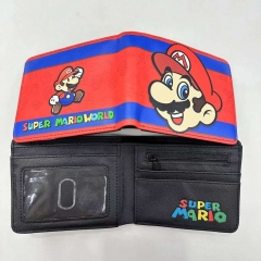 9.5x22.5cm Super Mario Bro Short Folding Purse PU Anime Wallet