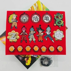 18PCS/SET Dragon Ball Z Anime Alloy Keychain /Ring Set