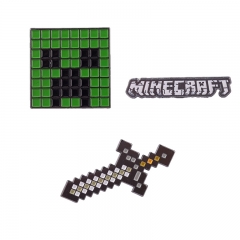 3 Styles Minecraft Cartoon Pin Anime Alloy Brooch