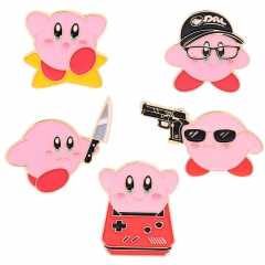 5 Styles Kirby Cartoon Pin Anime Alloy Brooch