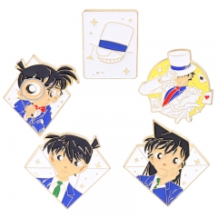 5 Styles Detective Conan Cartoon Pin Anime Alloy Brooch