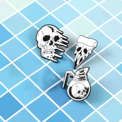 2 Styles Skull Heads Anime Alloy Pin Brooch