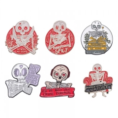 5 Styles The Nightmare Before Christmas Skeleton Anime Alloy Pin Brooch