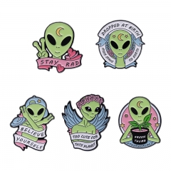 5 Styles Extraterrestrial Being Cartoon Pin Anime Alloy Brooch