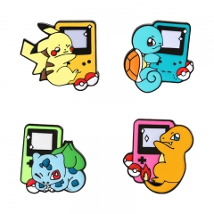 4 Styles Pokemon Cartoon Pin Anime Alloy Brooch