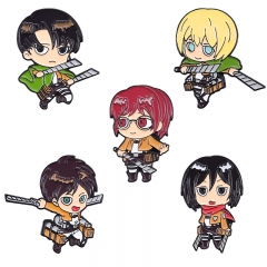 5 Styles Attack on Titan/Shingeki No Kyojin Cartoon Pin Anime Alloy Brooch