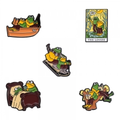 5 Styles Frog Cartoon Pin Anime Alloy Brooch