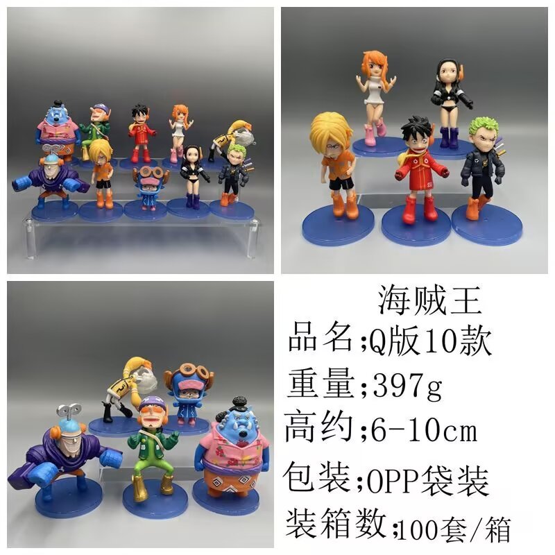 10PCS/SET 6-10CM One Piece Cartoon Anime PVC Figure