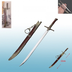 22CM The Witcher Cartoon Anime Sword Alloy Keychain