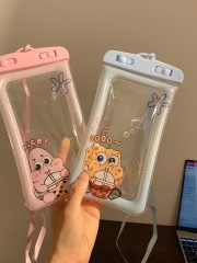 2 Styles SpongeBob SquarePants Anime Waterproof Mobile Phone Bag Case Underwater Protector