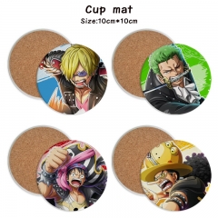 13 Styles One Piece Cartoon Ceramics Cup Mat Anime Coaster