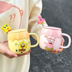 4 Styles  400ml SpongeBob SquarePants Cartoon Anime Ceramic Cup