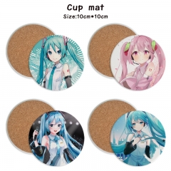 18 Styles Hatsune Miku Cartoon Ceramics Cup Mat Anime Coaster