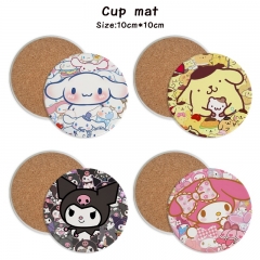 24 Styles Sanrio Cartoon Ceramics Cup Mat Anime Coaster