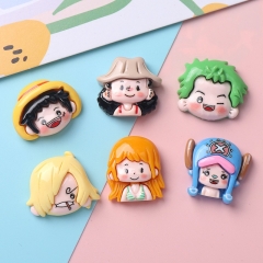10 PCS/SET 6 Styles One Piece Anime DIY Hair Clip Mobile Phone Shell Cup